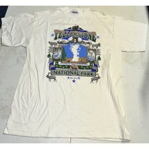 Vintage 90's Yellowstone National Park T-Shirt White‎ Men's Size L